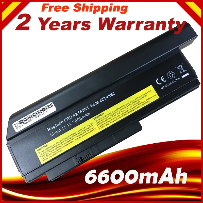 Batteries 6600mAh 9 Cells laptop battery for LENOVO ThinkPad X220 X220i 42T4901 42T4940 42T4942 ASM 42T4862 FRU 42T4861