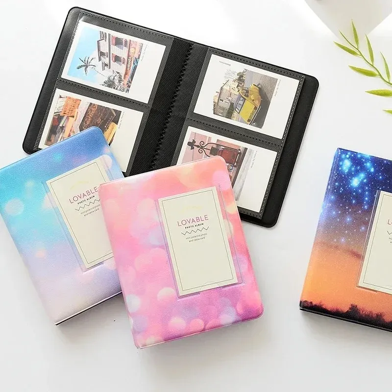 32 Pockets Starry Sky Photo Book 앨범 Fujifilm Instax Mini Films 앨범 Instax Mini 9 8 7S 90 70 25 이름 카드 홀더