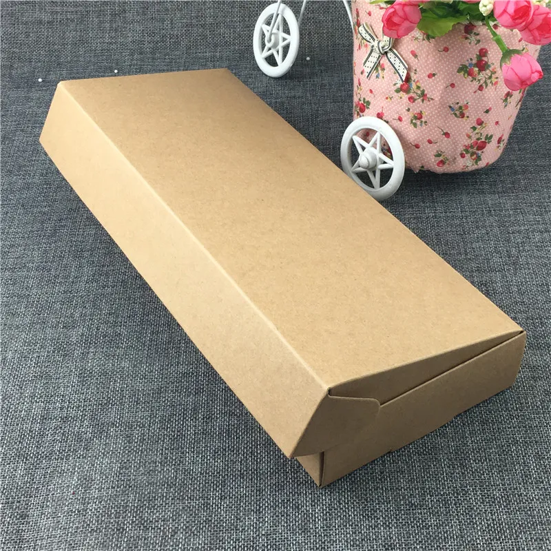 12pcs/Los brauner Kraft Geschenkboxen Blanker Speicherbox Verpackungspapierboxen für Geschenke/Süßigkeiten/Buch/Kunsthandwerk lang großgröße