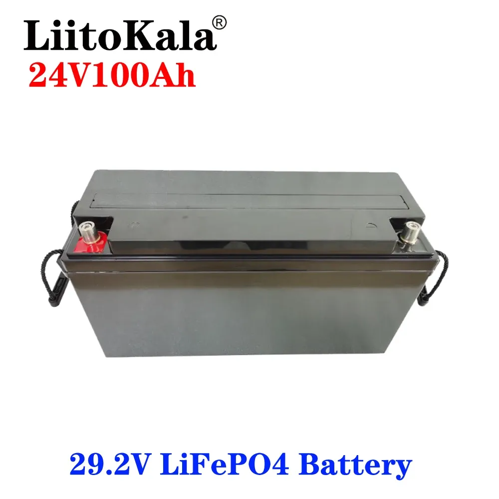 Liitokala 24V 100ah LifePo4 بطارية 100A BMS لـ 2400W Motorhomes Solar Energy RV EV AGV التخزين الكهروضوئي