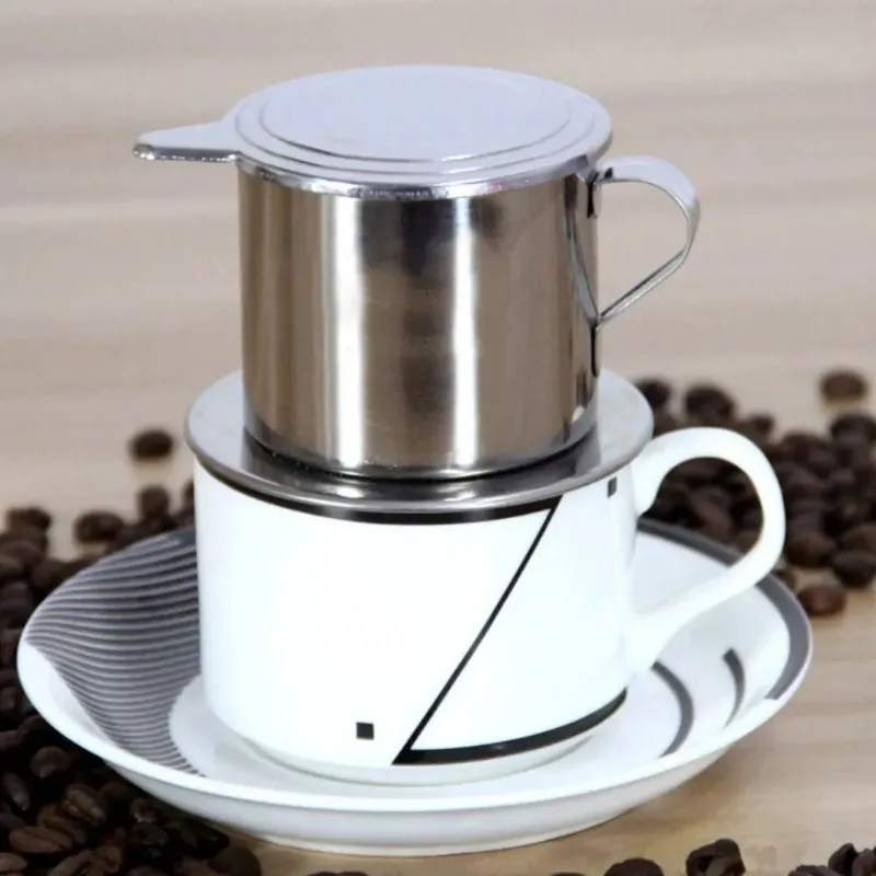 50/100 ml style vietnam en acier inoxydable Café Filtre Filtre Pot Infuse Cup de bureau portable Camping Durableportable Coffee Infuse Cup