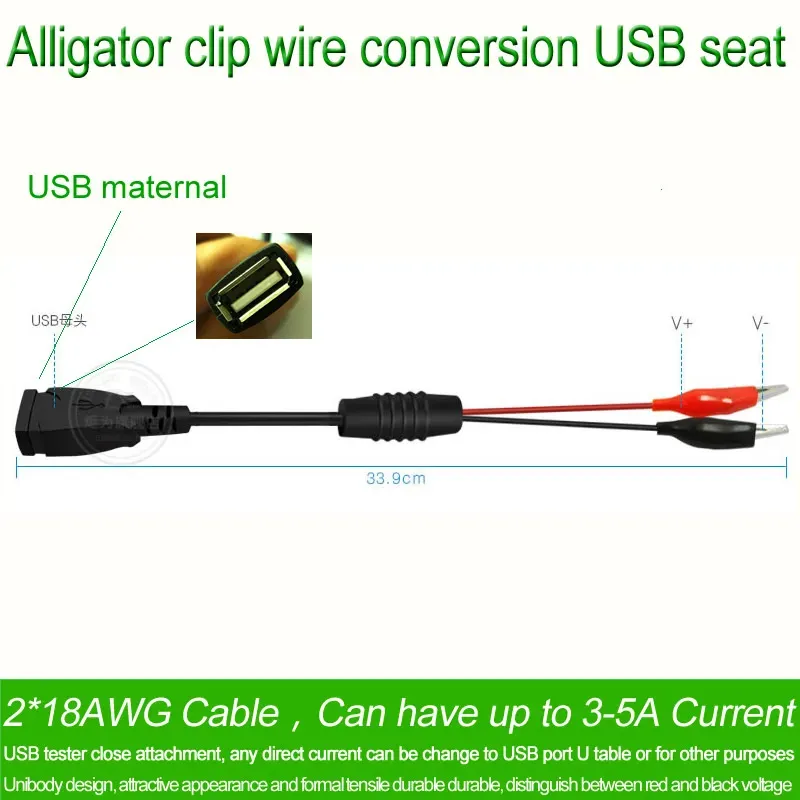 USB Tester Alligator Clips Kit - Voltage, Current, Power Meter Monitor ...