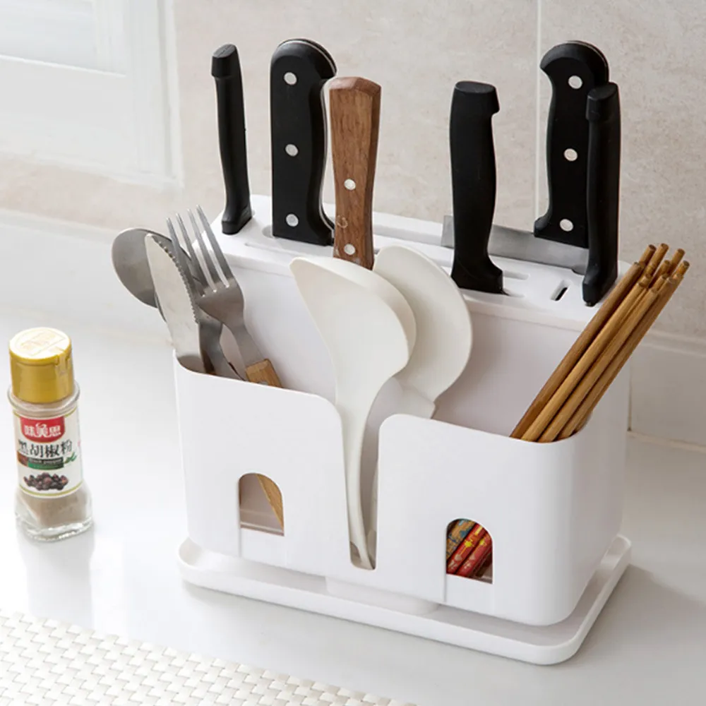 Haushalt multifunktionaler integrierter Aufbewahrungsbox-Messer Küche Aufbewahrungsorganisator Messer Fork-Essstäbchen-Boxhalter Rack