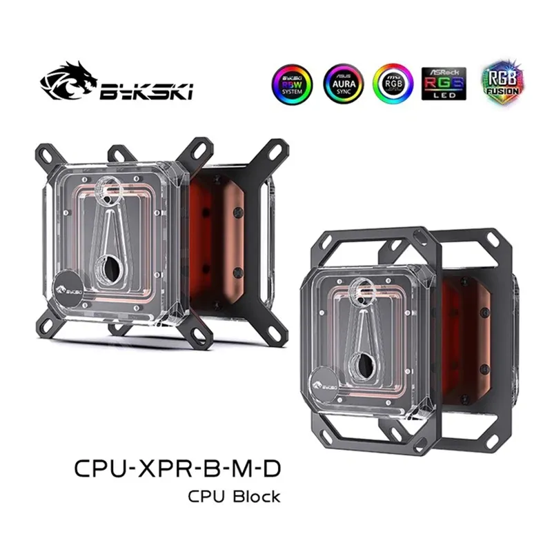 Freveling Bykski Blocco CPU Utilizzo per Intel LGA 1151 1156 1700 1800 AMD AM4 AM5 / RAIDATORE A CAGLIO DI ACQUA 5V SINCRITÀ LIGHT ARGB / CPUXPRBI / MD