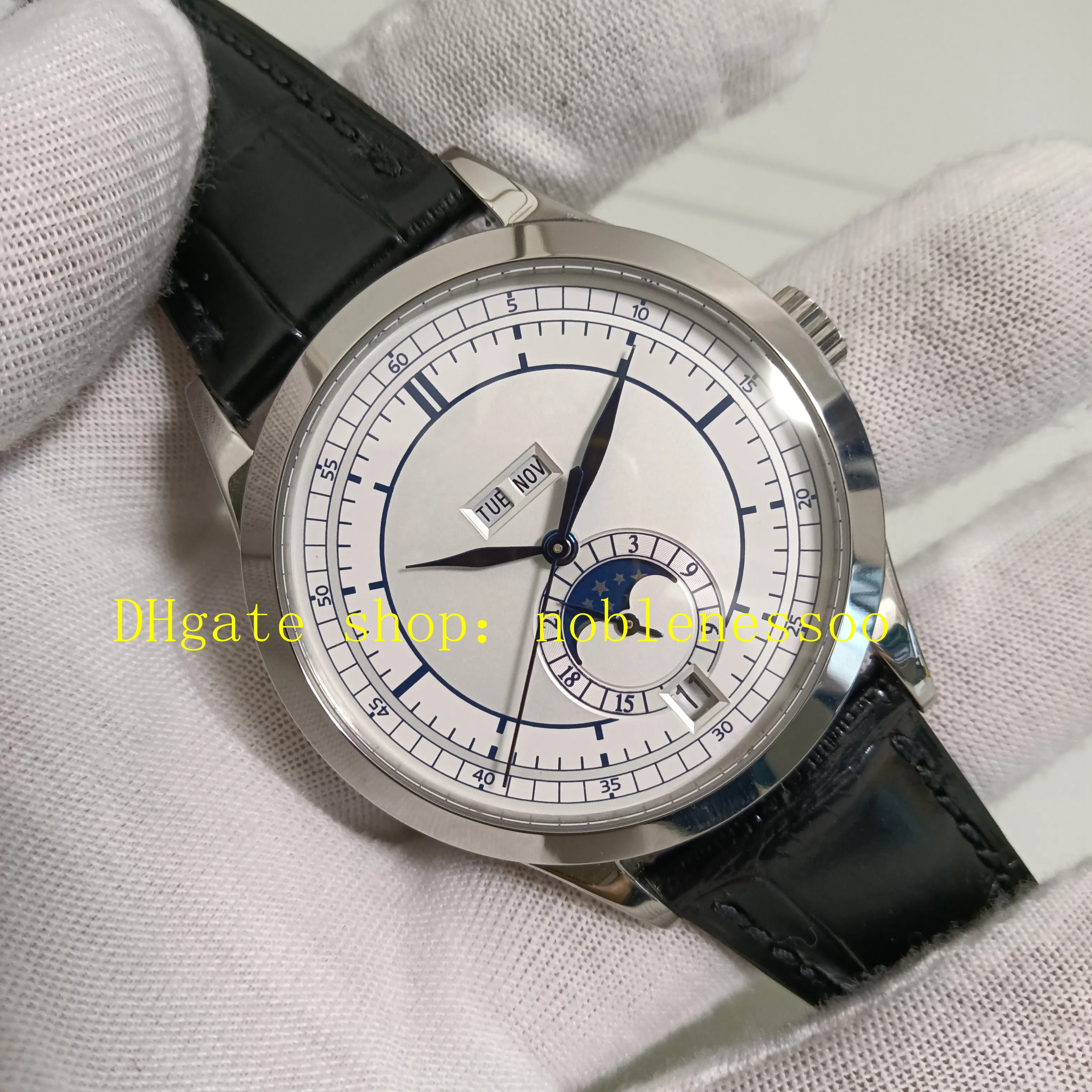 Super Annual Calendar Moon Watch Authentic Picture Mens White Dial Leather Strap 5396G KM Factory Cal.324 S QA LU 2 KMF Sport Automatic Mechanical Watches