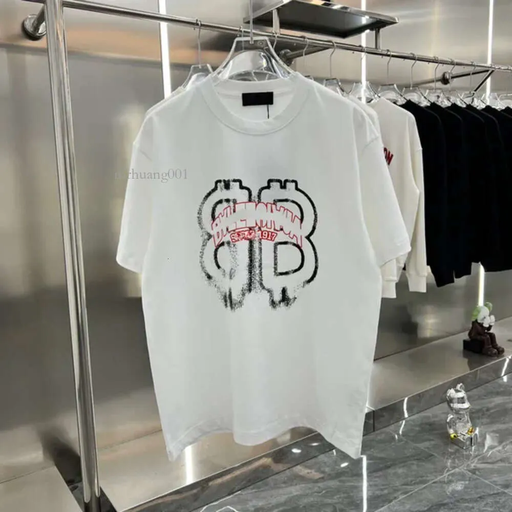 Idee per magliette di alta qualità maschile per designer Lettera di maglietta di alta qualità Lettere Baga rotonda manica corta Manica bianca nera uomo Donne Tees Pure Cotton Tidal Street Summer Tshirt S