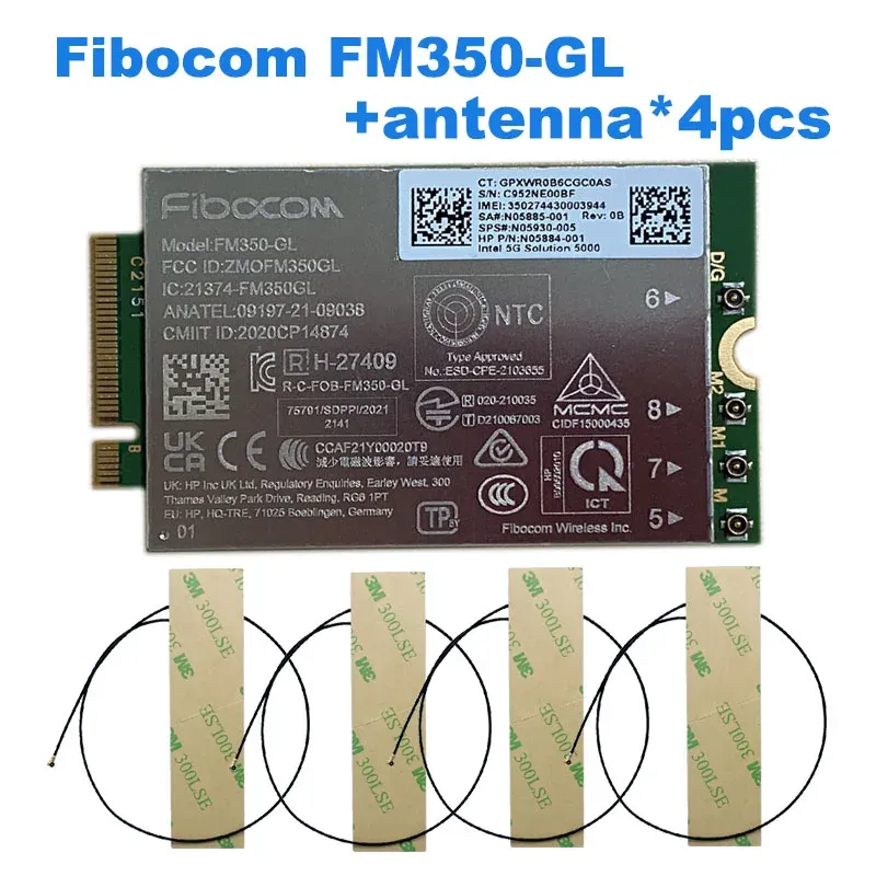 Modems FIBOCOM FM350GL M.2 Module pour HP x360 830 855 G7 7940HS 855G8 MODULE M46335005 5G LTE WCDMA 4X4 MIMO GNSS FM350 GL