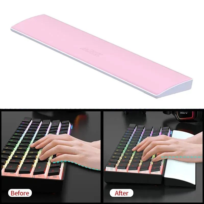 Teclados 104/87/61 teclado rosa teclado teclado manualmente descanso no pulso Rest Pad Memória de espuma Superfina Fibra Durável Confortável Gaming de escritório