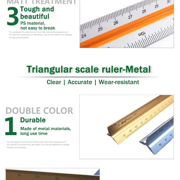 30cm Triangular Scale Ruler Techdraw 30cm Triangular Scale Ruler - Precision Alloy/Plastic Architect ...