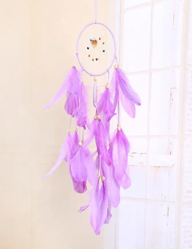 LED Light Dream Catcher Faimmade Feathers Car Home Mur Hanging Decoration Ornement Gift Dreamcatcher Wind Chime Party Decoration 6711058