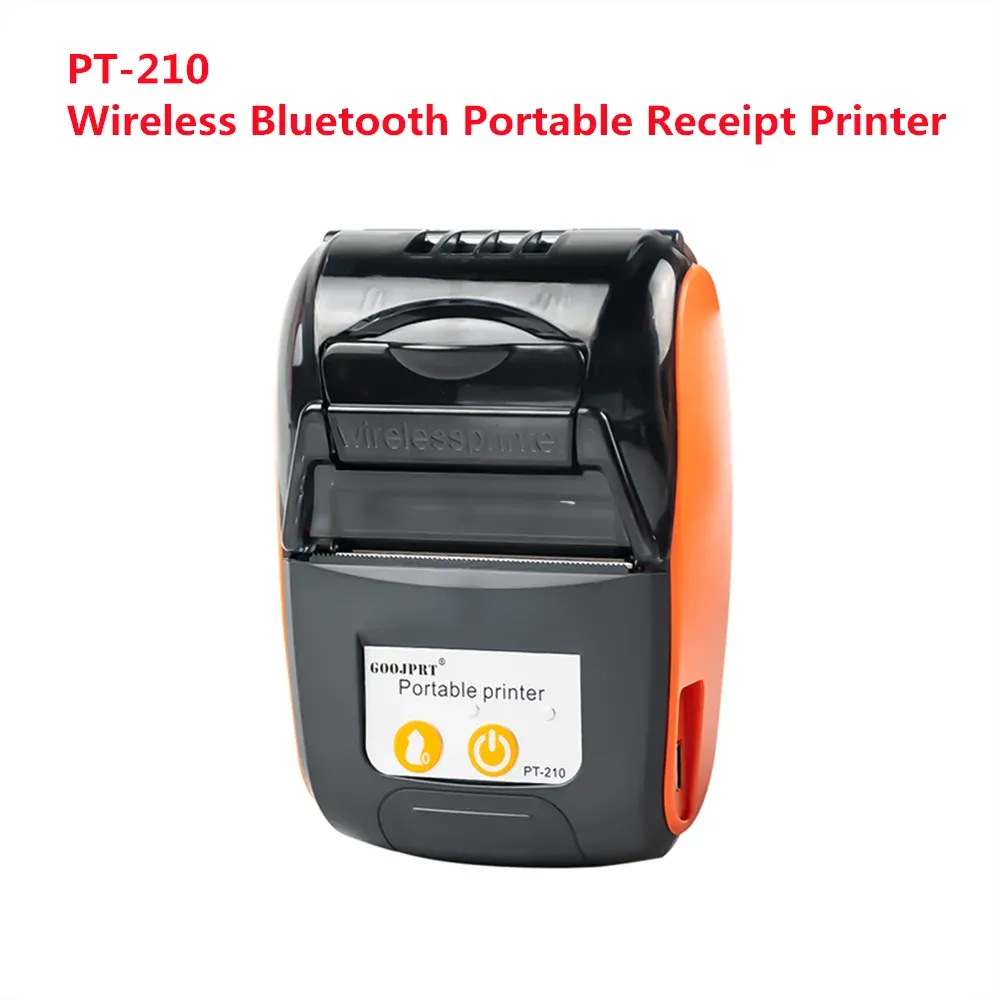 Printers PT210 58 mm draadloze Bluetooth draagbare ontvangstprinter/thermische label Bill Printer voor kleine bedrijven/supermarkt/restaurant