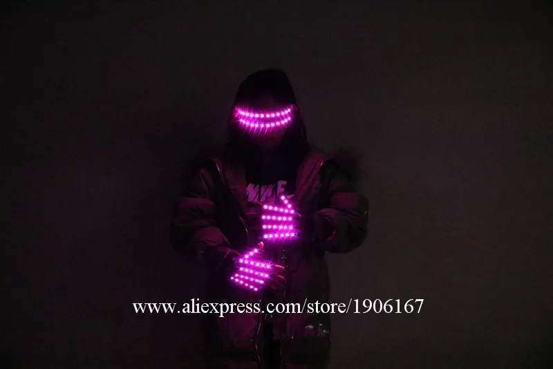 Personality LED Glowing Gloves Clothing Annual Meeting Stage Performance Performance Fluorescent Glasses Judy Dancing Props15