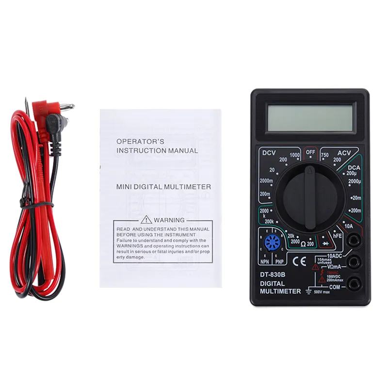 Mini Handheld LCD Digital digital multimeter with Probe for Voltmeter ...