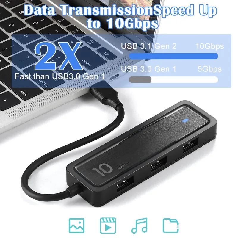 Stations 6 In 1 Usb 3.2 Docking Station Usb3.1 Gen2 10G Hub 10G Pds Hub for Iphone 14 Promax Macbook Air Camera Game Console Mouse