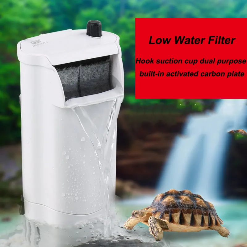 SUNSUN HN-011 HN-012 Low Water Level Turtle Tank Filter Waterfall Type Small Silent Built-in Water Purifier