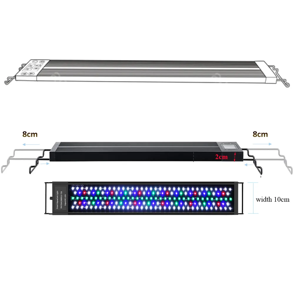 Akwarium LED Wodoodporna akwarium Wodoodporna akwaria światła 60-75 cm