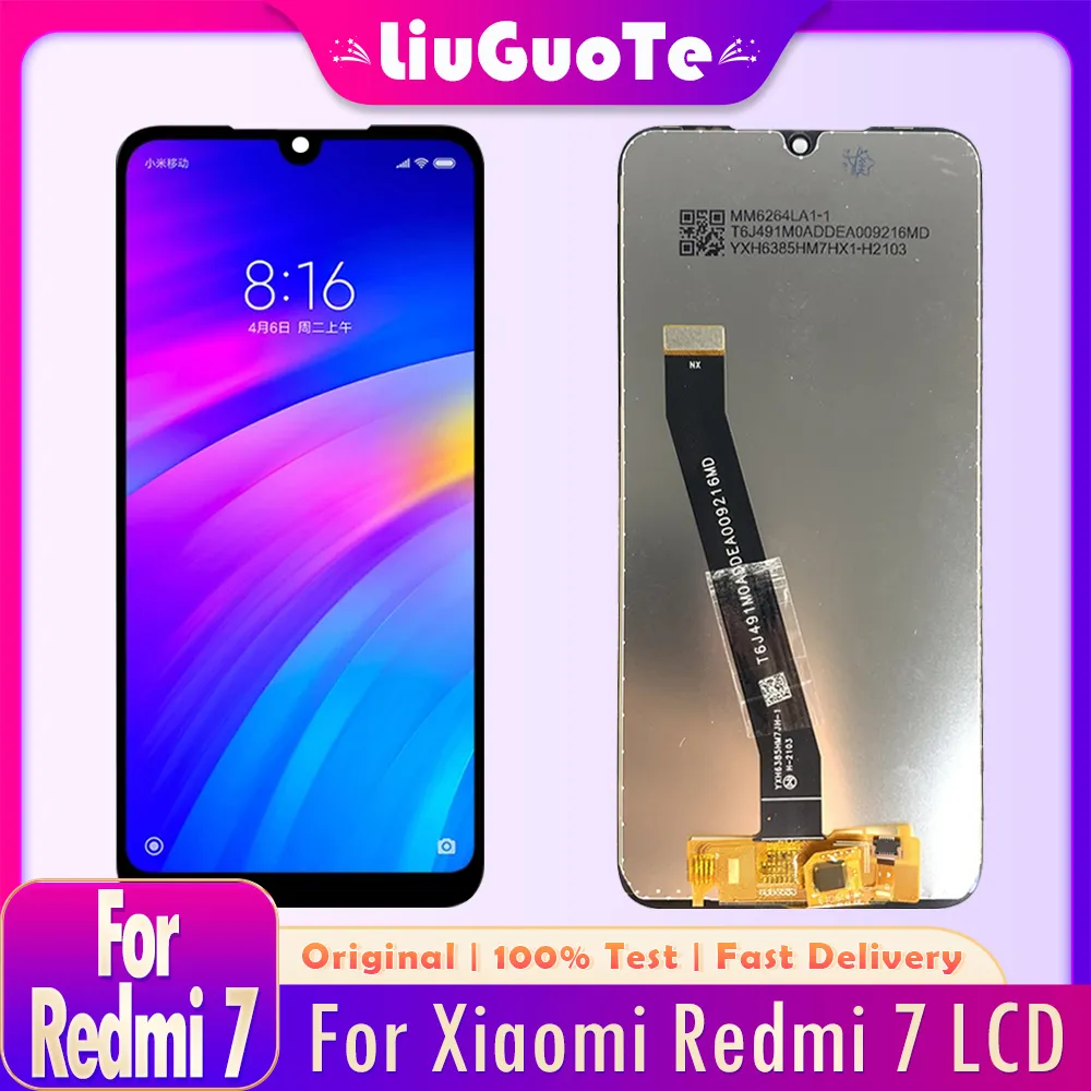 6.26 ''Xiaomi Redmi 7 LCD의 원본 프레임 어셈블리가 포함 된 터치 스크린 디지타이저 교체 Redmi 7 M1810f6LG LCD