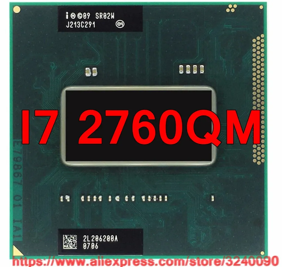 CPUS Original LNTEL CORE I7 2760QM SR02W CPU (Cache 6M/2.4GHz3.5GHz/quadcore) I72760QM Processador de laptop Frete grátis