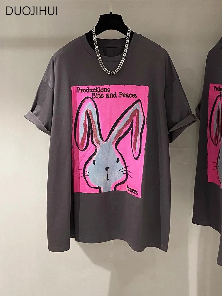 Ysl Tshirt Ladies: Grey Printed Summer Tee Oneck Color Block