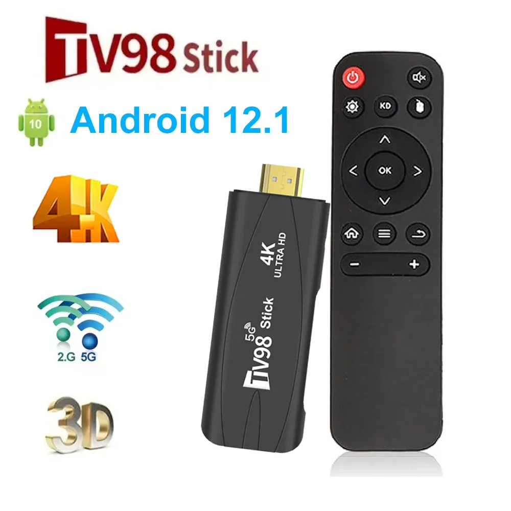 Box Mini TV Stick Android 12.1 Casa Media Player 2 GB 16 GB Supporto 4K H.265 2.4G 5,8G WiFi Streaming Smart TV Box 1 GB 8GB