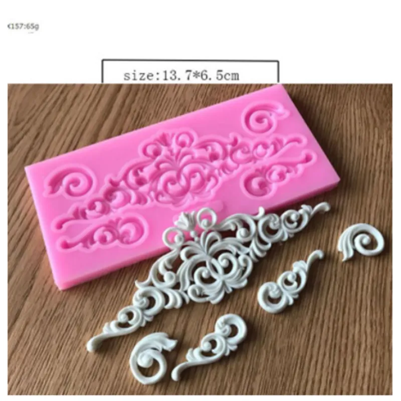Hot Sale DIY Craft Vintage Relief Border Lace Silicone Mold Clay 3D Paste Mold Sculpture Pottery Ceramics Tools Frame Baking