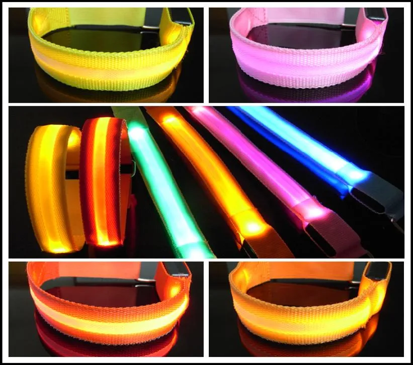 Gloeiende armband LED -lichten Flash polsring Nocturnale waarschuwingsband Running spullen gloeiende kerstdecoratie1366561