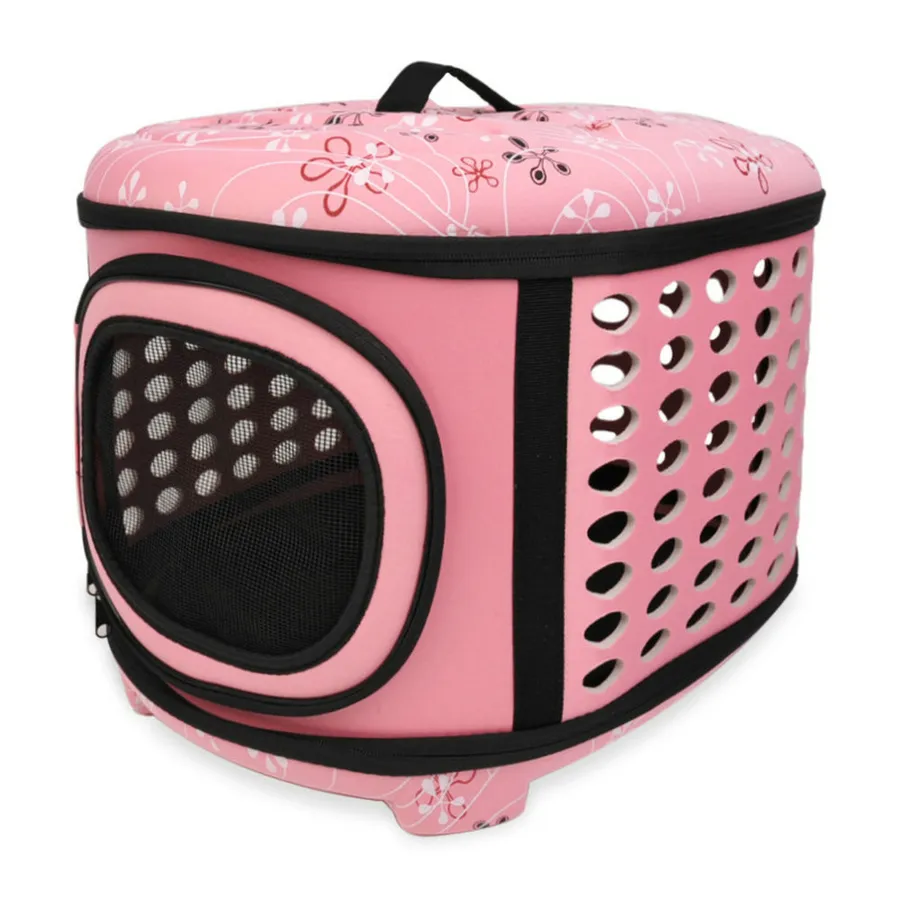 Pet Dog Cat Carrier côté pliable Travel Tote Sac à banc de cage portable Cage portable