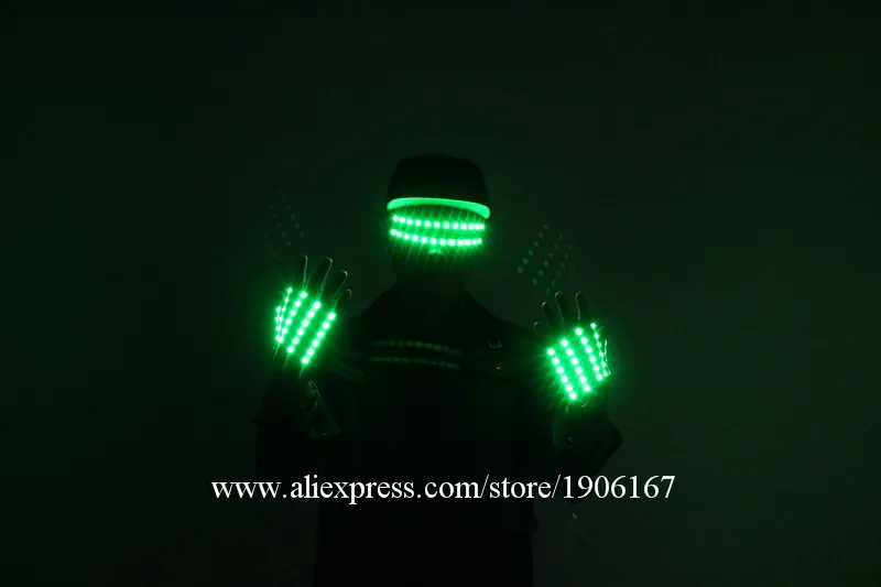 Personality LED Glowing Gloves Clothing Annual Meeting Stage Performance Performance Fluorescent Glasses Judy Dancing Props9