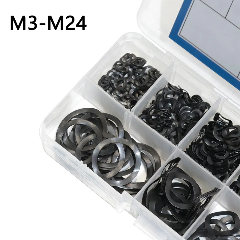 /Box Wave Washers Black Spring Washer Elastic Metal Gasket Set Internal Assortment Kit M3 M4 M5 M6 M8 M10 M12 M14 -M24