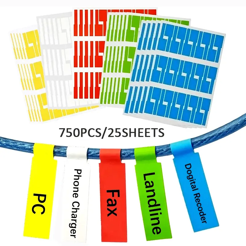 A4 Wire Ethernet Organizer etykieta naklejka Naklejka elektryczna wodoodporna odporna na łzę znaczniki sznurkowe