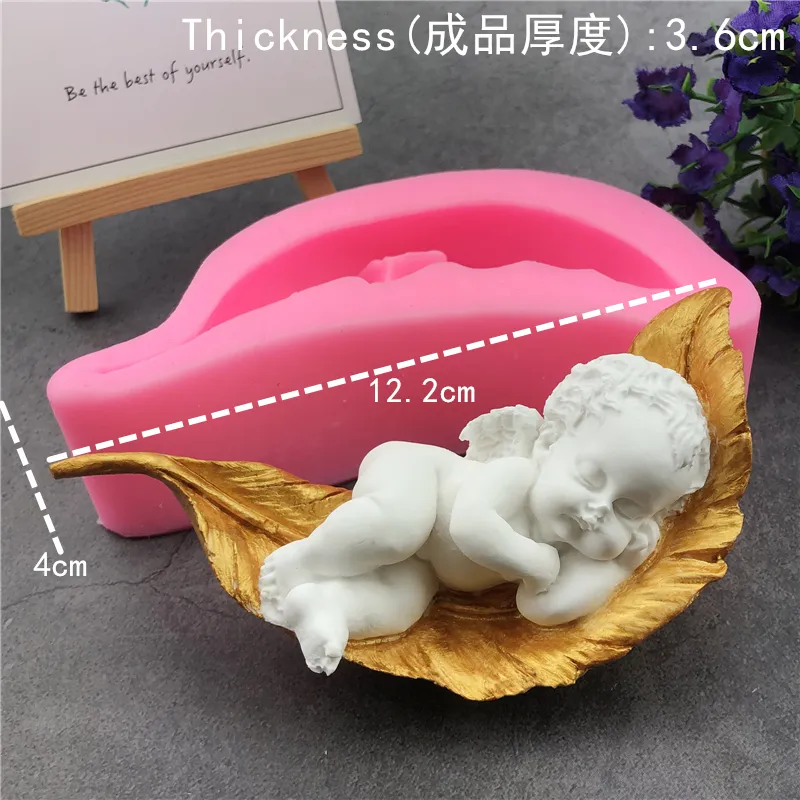 Nouveau design mignon sleep baby forme 3d moule doux silicone chocolat fondant gâteau outils de décoration de gâteau diy argile art disponible