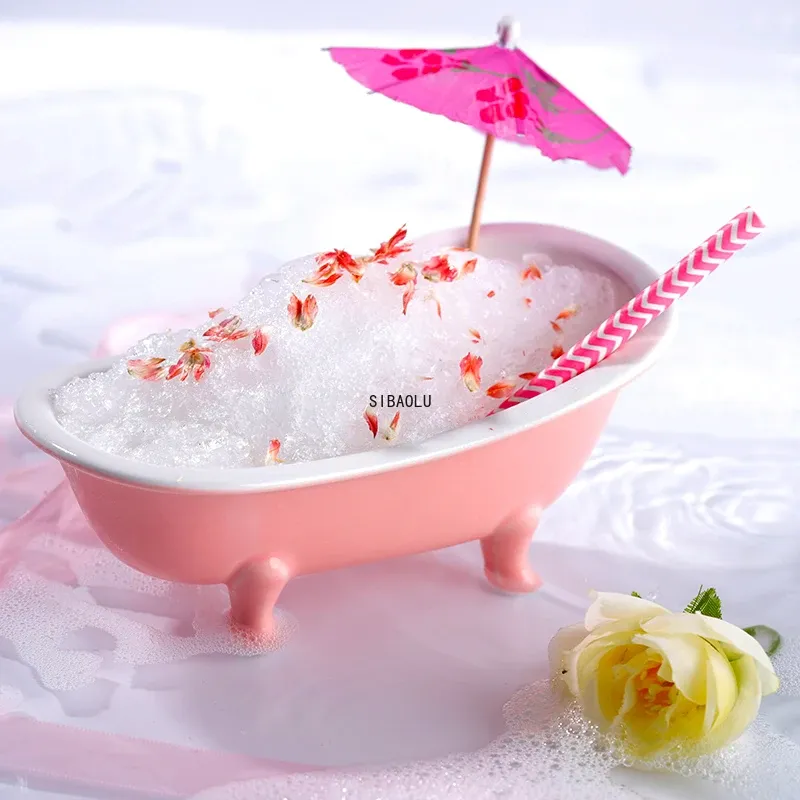 Creative 3D MINI Bathtub Cocktail Glass Ceramic Smoothies Cups Bar Charms Sorbet Container Mug Milkshake Cold Drink Glasses