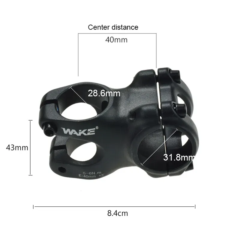 Liga de alumínio da haste de bicicleta Forjamento de liga 31,8*28,6*40mm +3 ° Acessórios de ciclismo de bicicleta de montanha