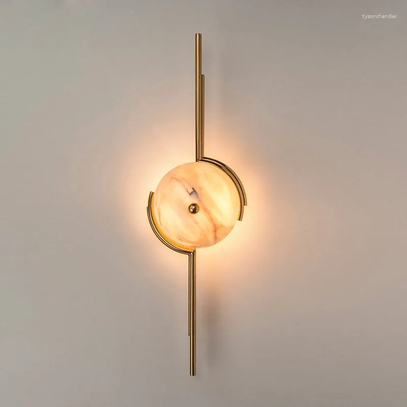 Настенные лампы постмодернистская индивидуальность натуральная мраморная световая роскошная художественная ношка простая гостиная спальня дизайнер дизайнер