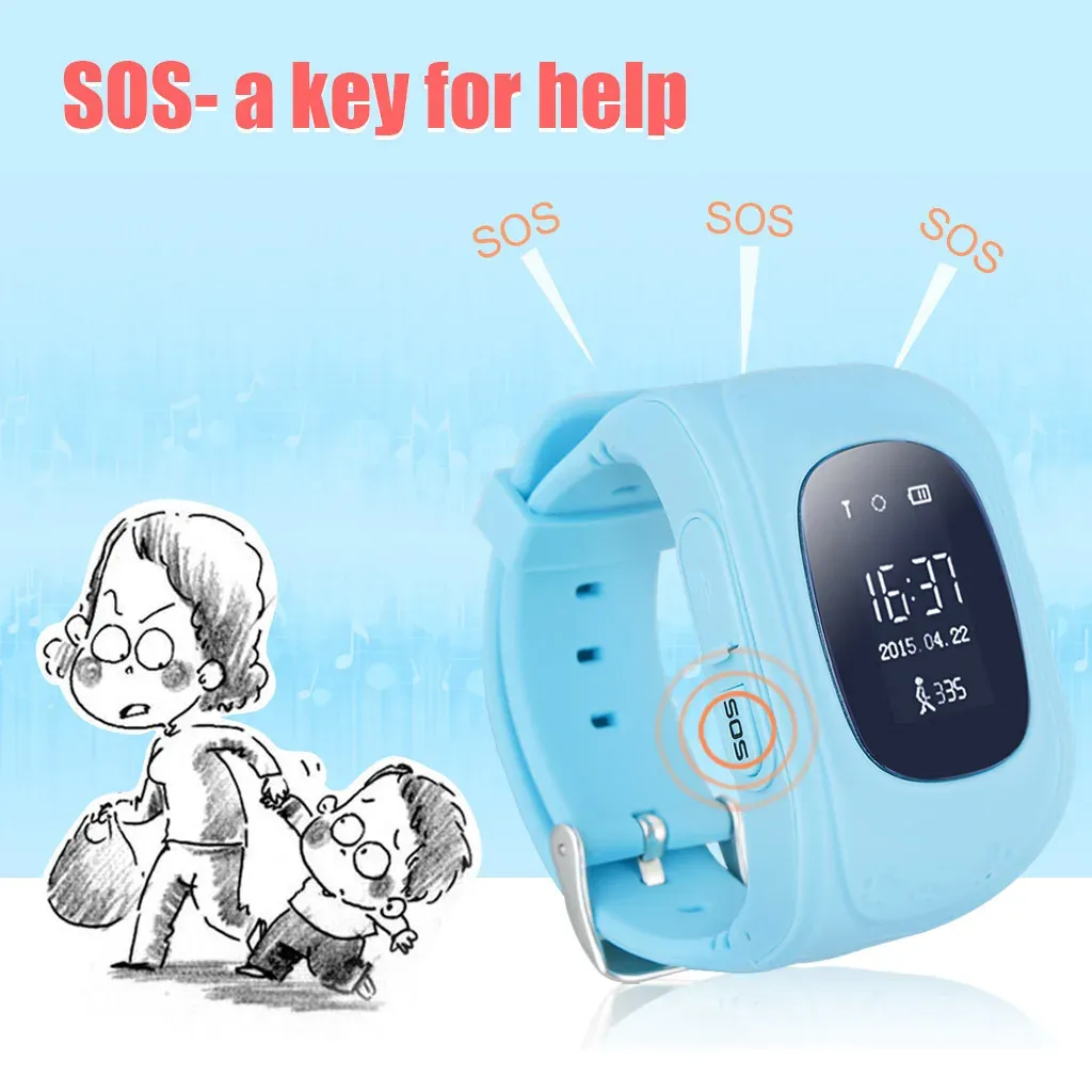 Uhren Kinder in Smart Watch GPS LBS Positioning Phone Watch Antilost Smartwatch mit SOS Electronic Zace Monitoring für Kindergeschenk