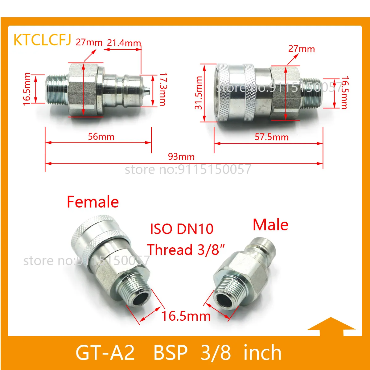 Quick joint steel material 1/4 3/8 1/2 3/4 1 inch enclosed hydraulic quick joint plug socket connector set