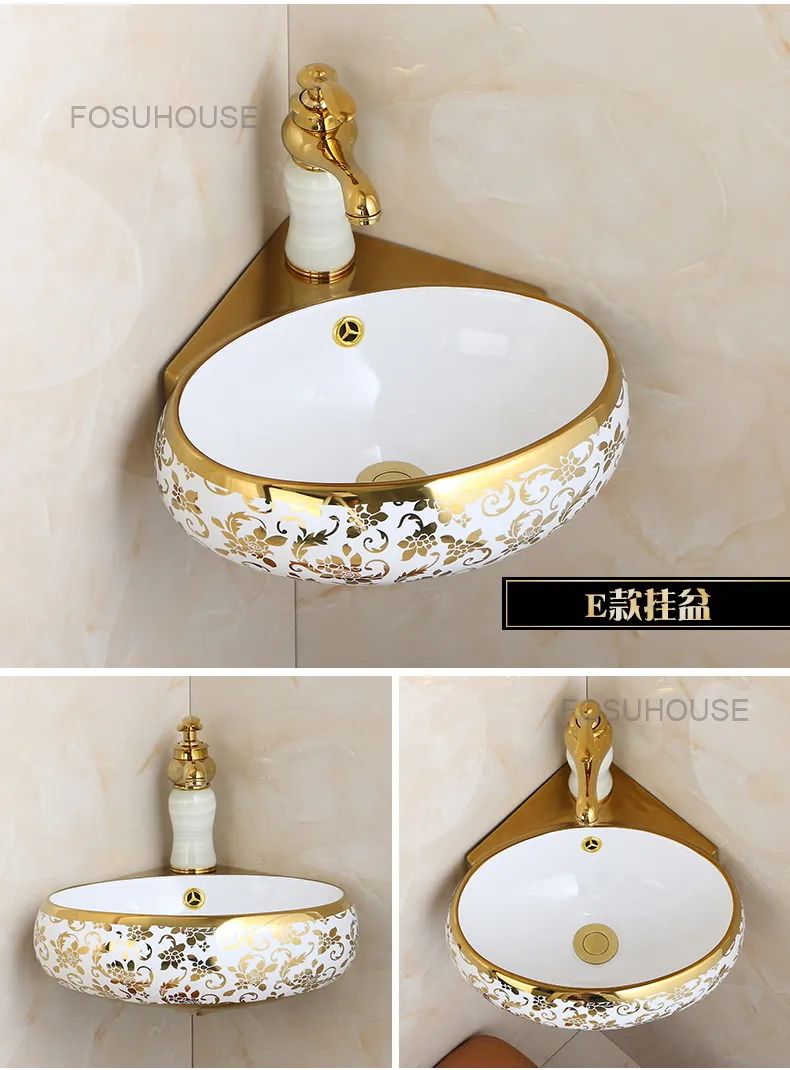 陶磁器  芸術  金色  洗面台  台盆  円形  洗面器 陶磁器 芸術 金色 洗面台 台盆 円形 洗面器