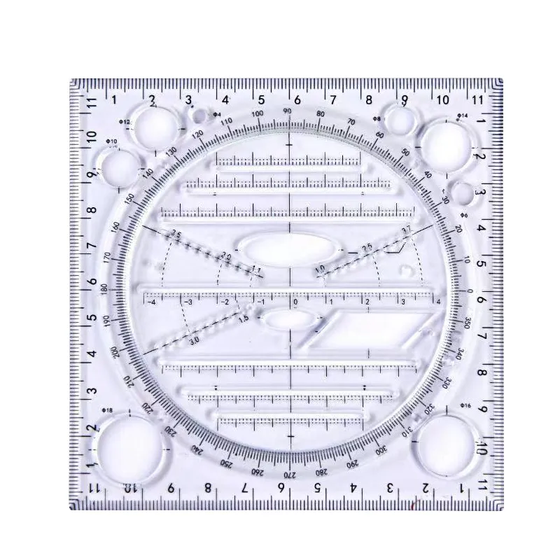 Rotatable Multifunctional Drawing Rulers Geometry Measuring Tool For ...