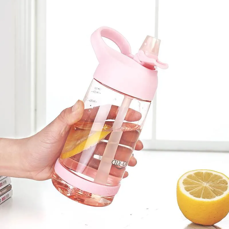 BOOCO ACQUA PORTATILE con paglia sana in plastica da viaggio in plastica shaker shaker il mio drink bottiglie simpatico per bambini.