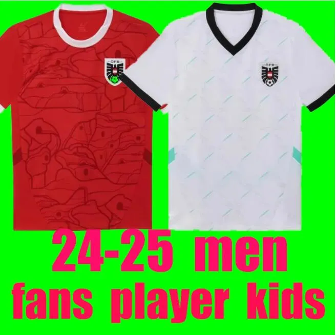 2024 Maglie austriache Maglie da calcio Euro Souvenir 24 25 Euro Home Away Shirt White Football Men Kid Kit Sports Outdoors