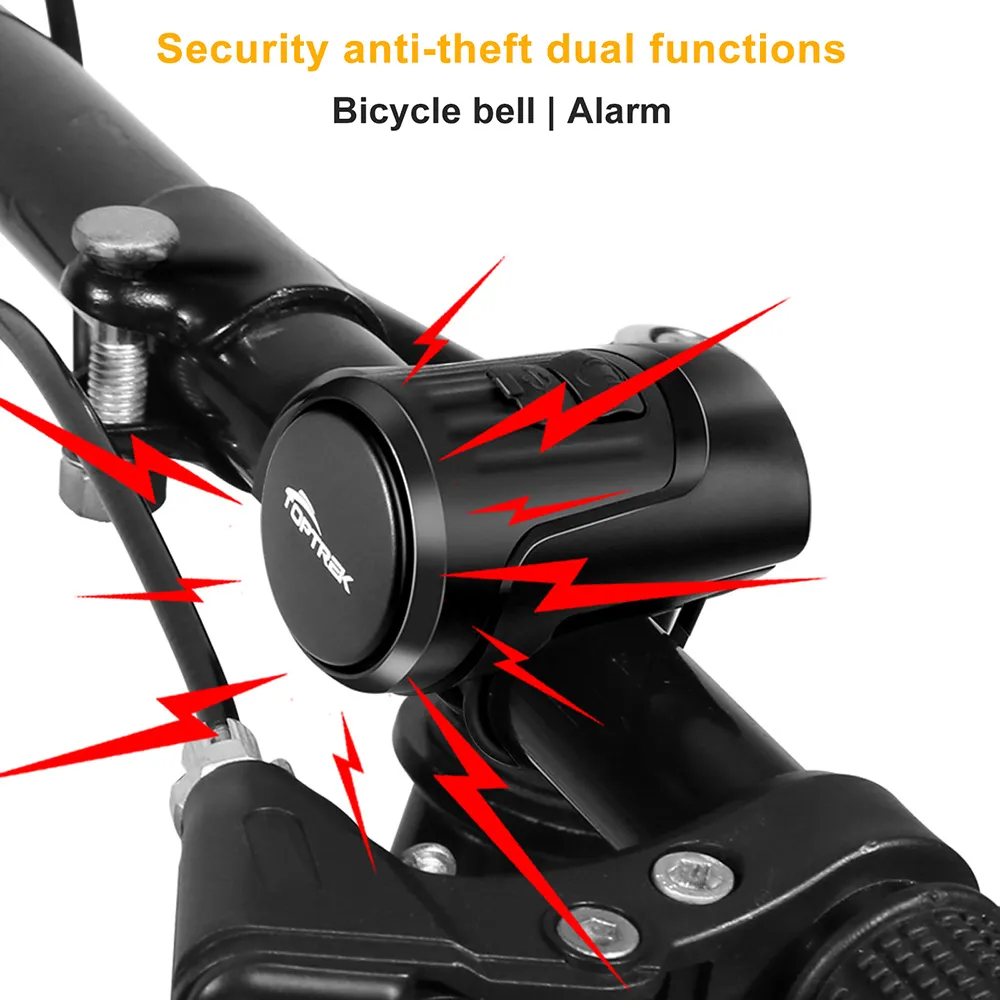 Bike Electric Horn przeciw kradzieży alarm rowerowy 2 w 1 USB ładowanie wysokiej decybeli rower bezpieczeństwa