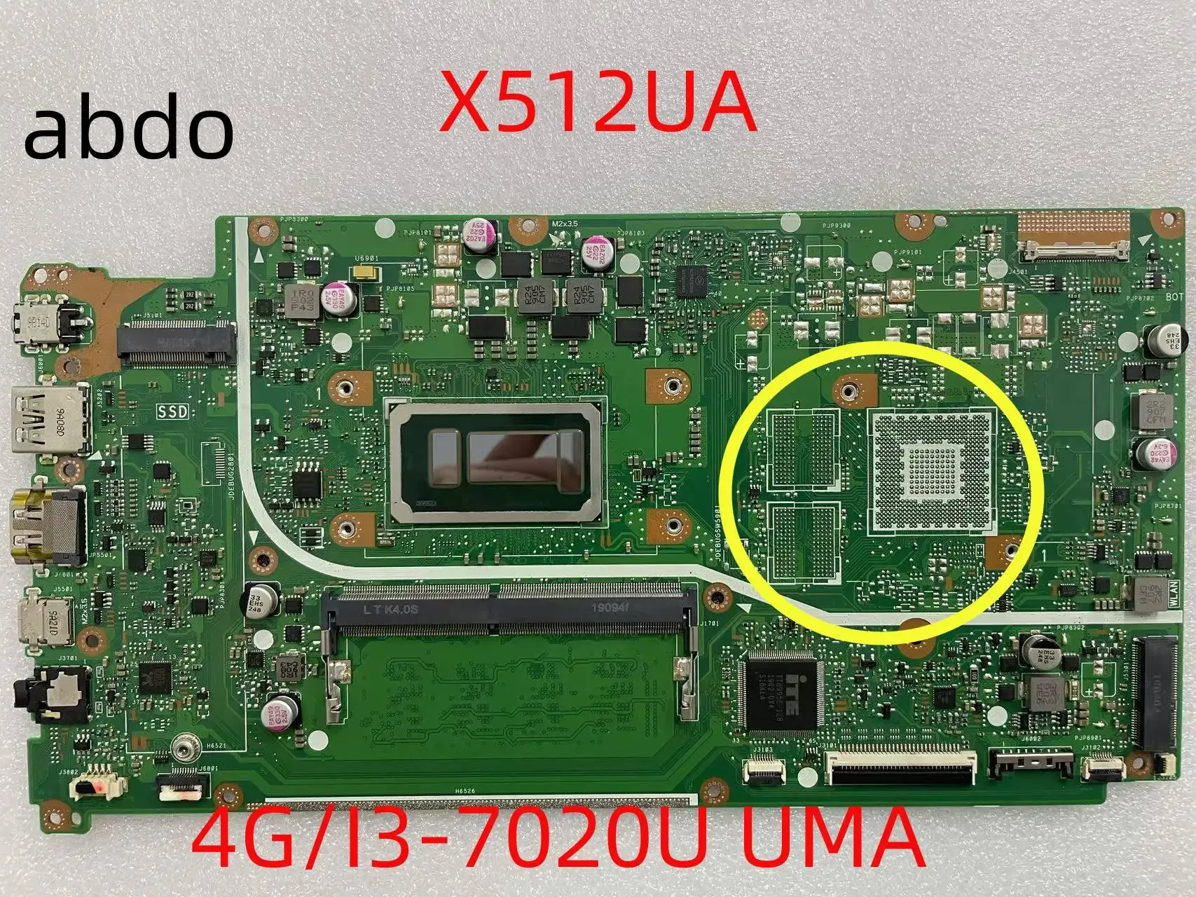 ASUS X512U X512UA için Anakart X512UF MADERİ X512UB X512UF LAPTOP ANTERBARD I3 I7 4GB RAM