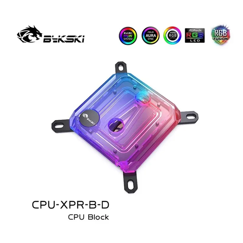 Freveling Bykski Blocco CPU Utilizzo per Intel LGA 1151 1156 1700 1800 AMD AM4 AM5 / RAIDATORE A CAGLIO DI ACQUA 5V SINCRITÀ LIGHT ARGB / CPUXPRBI / MD