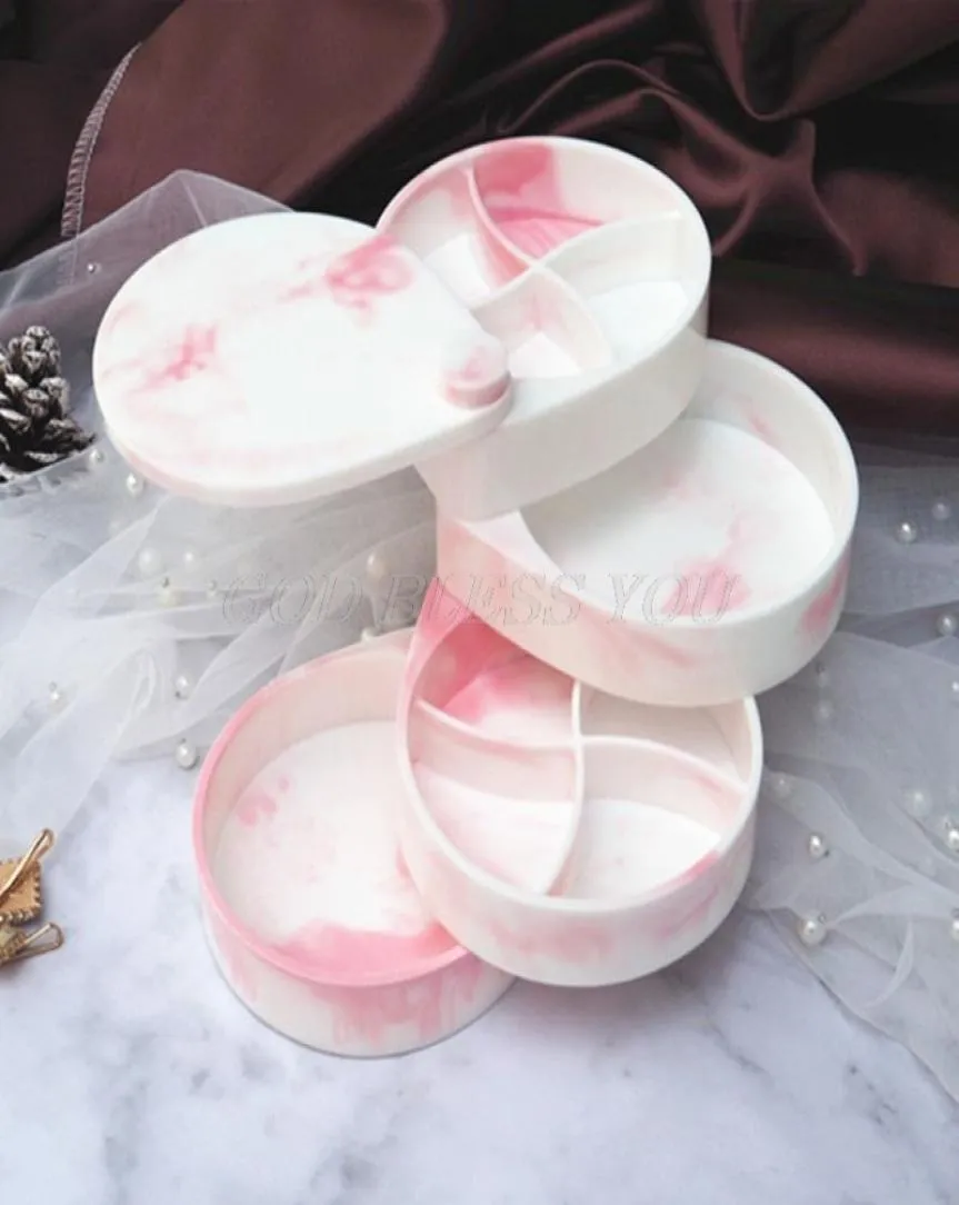 Teardrop Shape Rotating Jewelry Box Harts Gjutning Mögel 3TIERED TRAY SMYCKE LAGREGREGERINGS SILICONE MOLT KONTA HANTERT TOLERS7007563