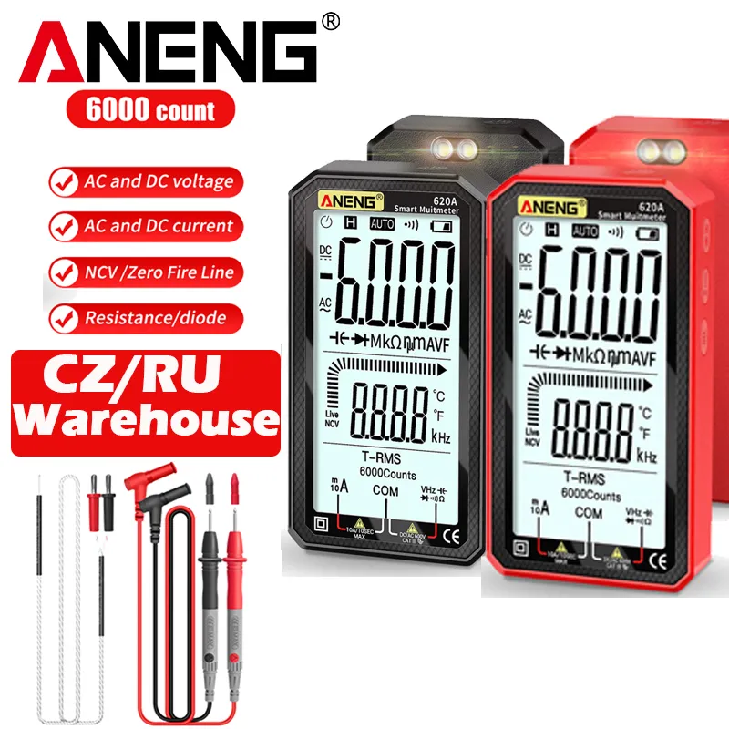 ANNEN 4.7 pouces LCD AC / DC Digital True-RMS multimètre Auto-Ranging avec AMP Volt OHM Capacité Casituity Diode Diode Tester NCV