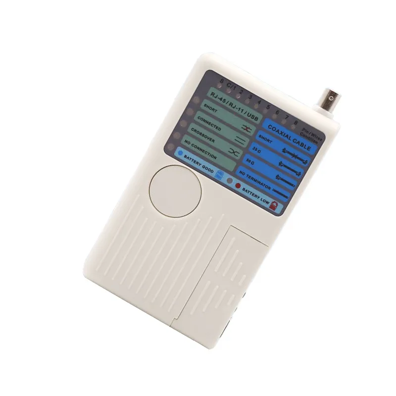 Produktbild von 4-in-1 Netzwerkkabeltester – RJ45, RJ11, USB, BNC – Mit 2 Remote-Punkten, LED-Anzeige – Für LAN & Telefonkabel