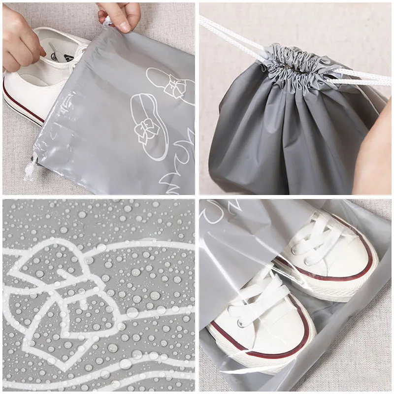 5PCS/SET Travel Dustproof Shoes Bag Visual Drawstring Shoe Bag Shoe Organizers Storage Bag Home Accessories Home Organization