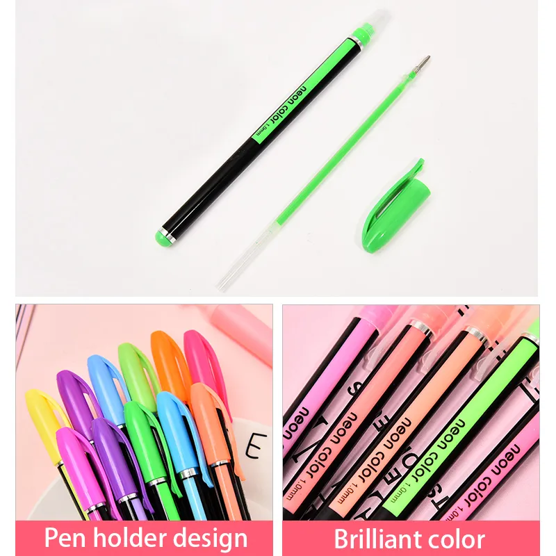 36/48 färger gel penna set färgad glitter konstmarkör pennor metallpennor för vuxna målarbok doodling diy brevpapper gåvor