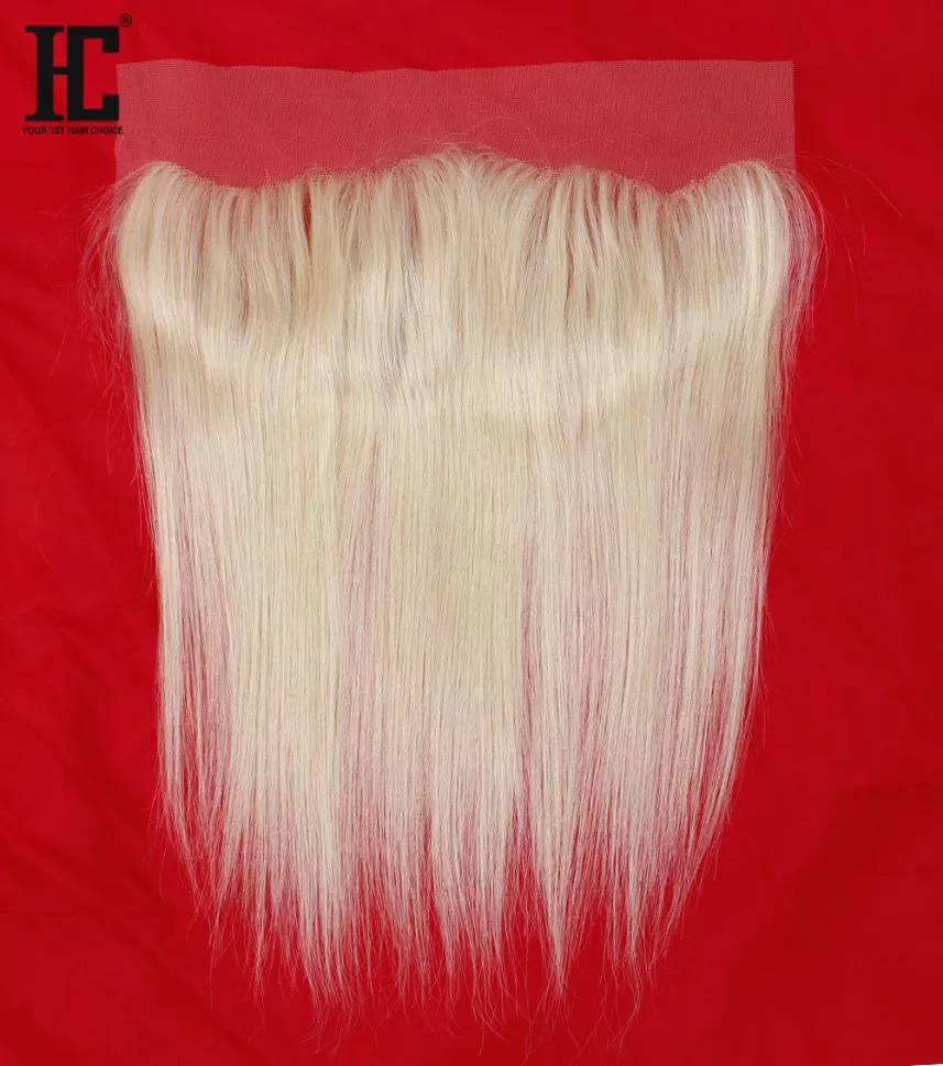 9A Grade Good Quality 613 Blonde Human Hair Lace Closure Frontal Straight Peruvian Hair Silky Straight Hair Extnsions Brazilian Vi2723783