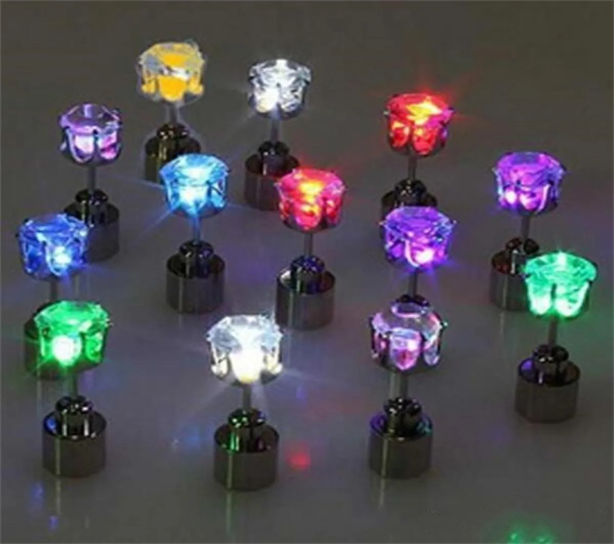 Gadżet LED Earing Women Men Men Mode Biżuteria Oświetlenie Crown Crystal Drops Kolczyki Pakiet detaliczny 8496833